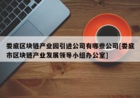 娄底区块链产业园引进公司有哪些公司[娄底市区块链产业发展领导小组办公室]