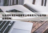 七台河开发区块链哪家公司有实力[七台河创业园在哪]